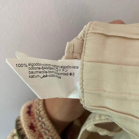 Zara Tan Khaki Cream Tan Cropped Barrel Leg Pants Cotton Boho Women's size XS - Picture 12 of 12